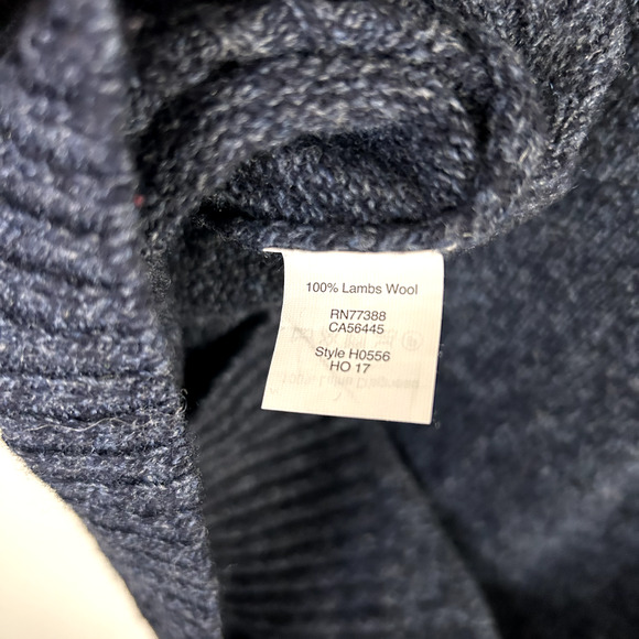 J Crew 100% Lambswool Sweater Mens Large Navy 1/4 Zip Preppy Old Money Golf FLAW - Picture 15 of 15